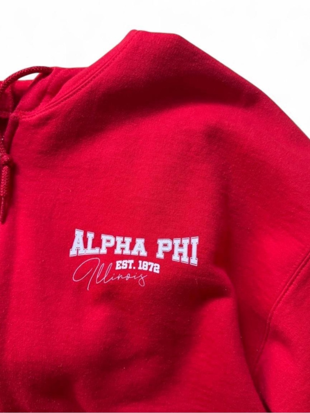 Alpha Phi red zip-up hoodie